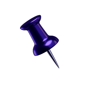 3D rendered purple pushpin